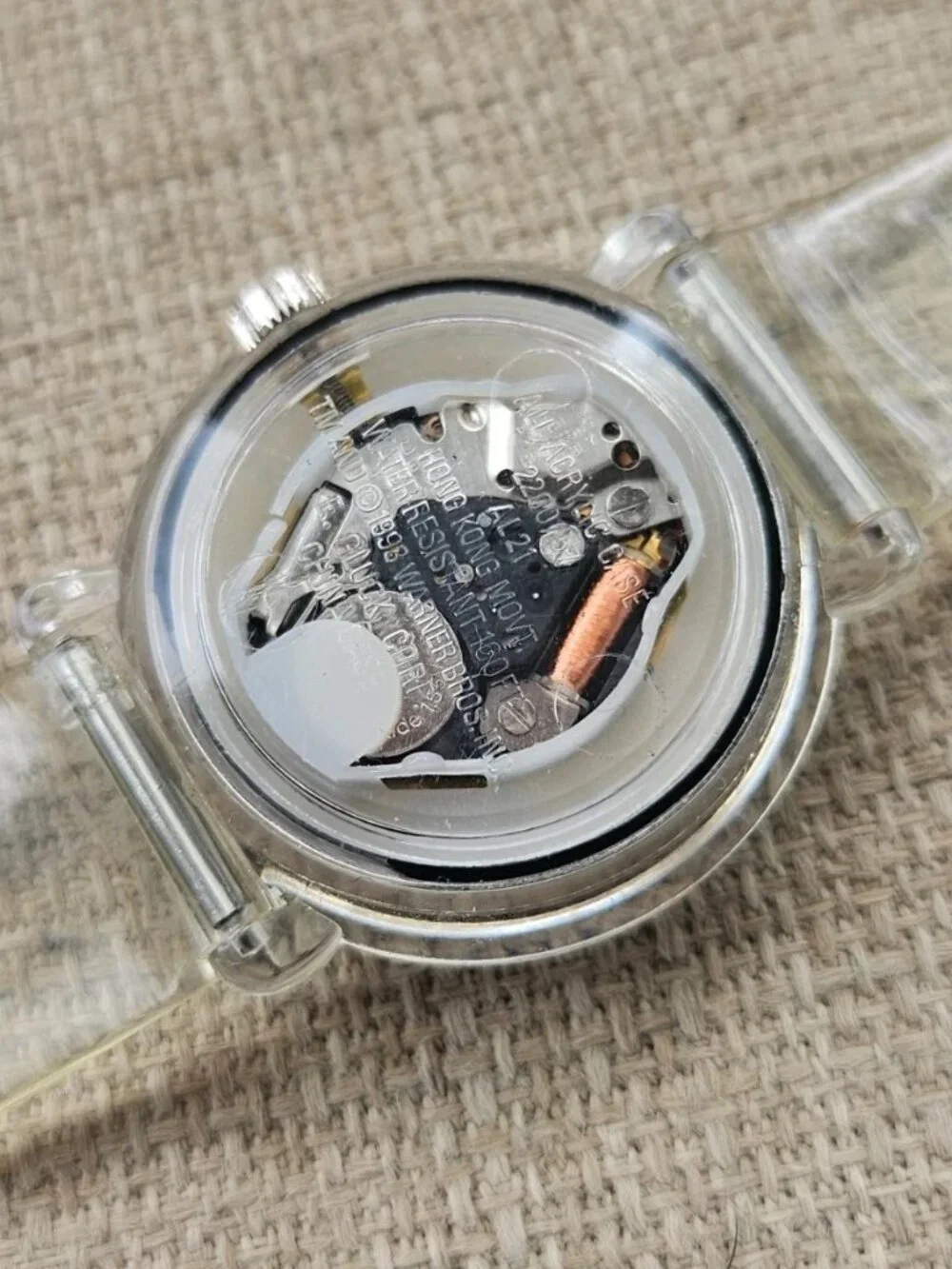 Vintage Armitron Women Wristwatch Bugs Bunny Looney Tune Clear Band Analog watch